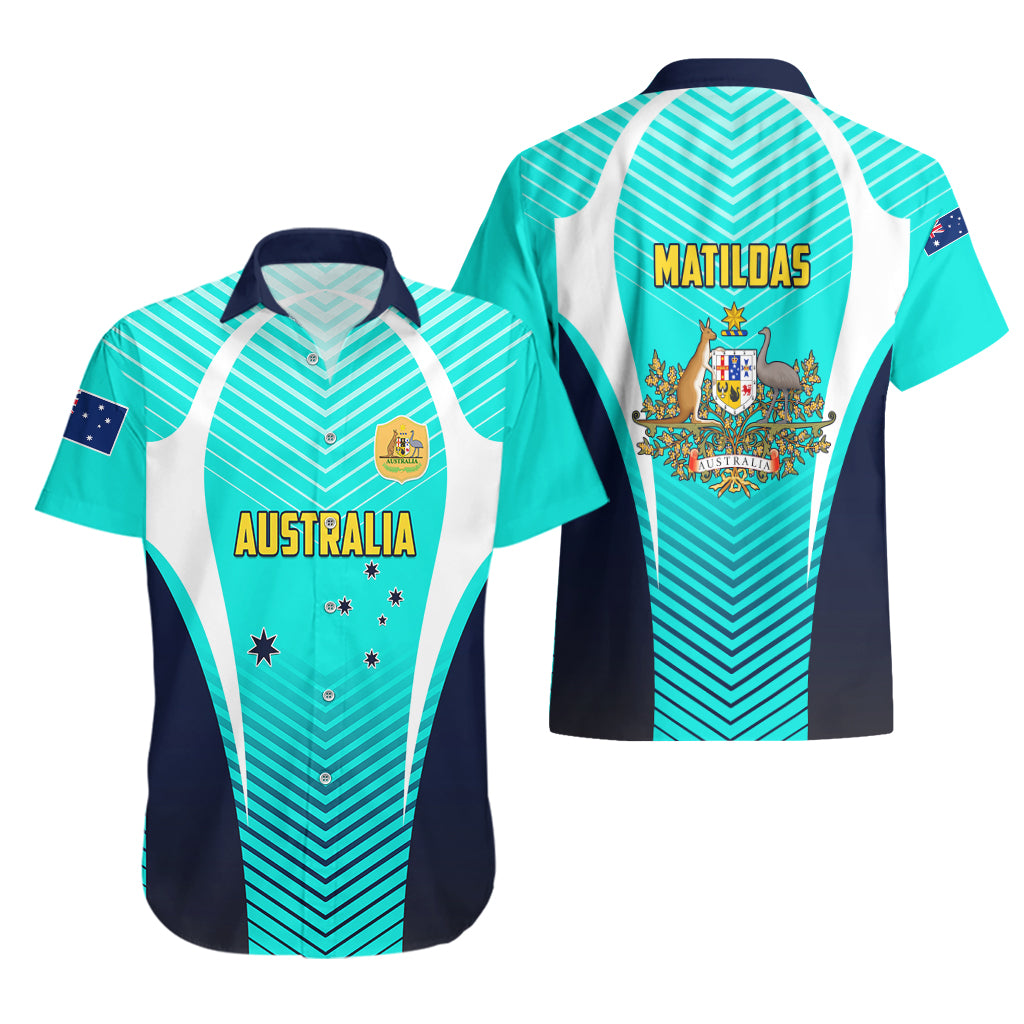 Australia Soccer Hawaiian Shirt Matildas Sporty Turquoise Version - Wonder Print Shop