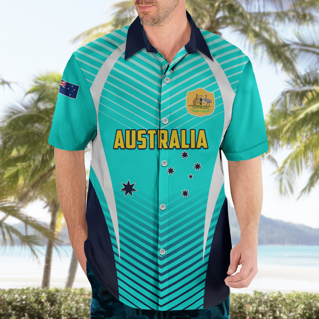 Australia Soccer Hawaiian Shirt Matildas Sporty Turquoise Version - Wonder Print Shop