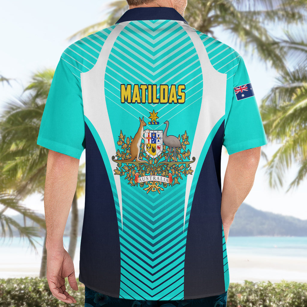 Australia Soccer Hawaiian Shirt Matildas Sporty Turquoise Version - Wonder Print Shop