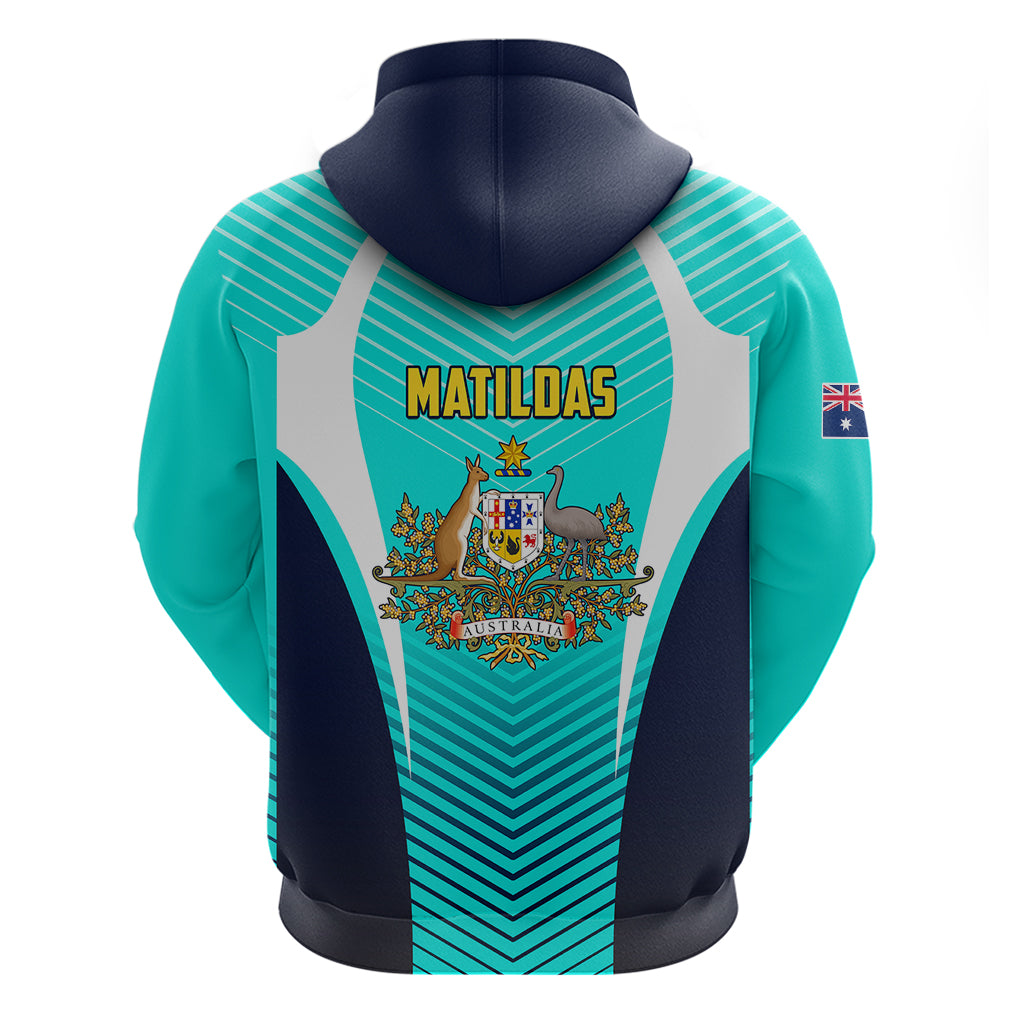 Australia Soccer Hoodie Matildas Sporty Turquoise Version - Wonder Print Shop