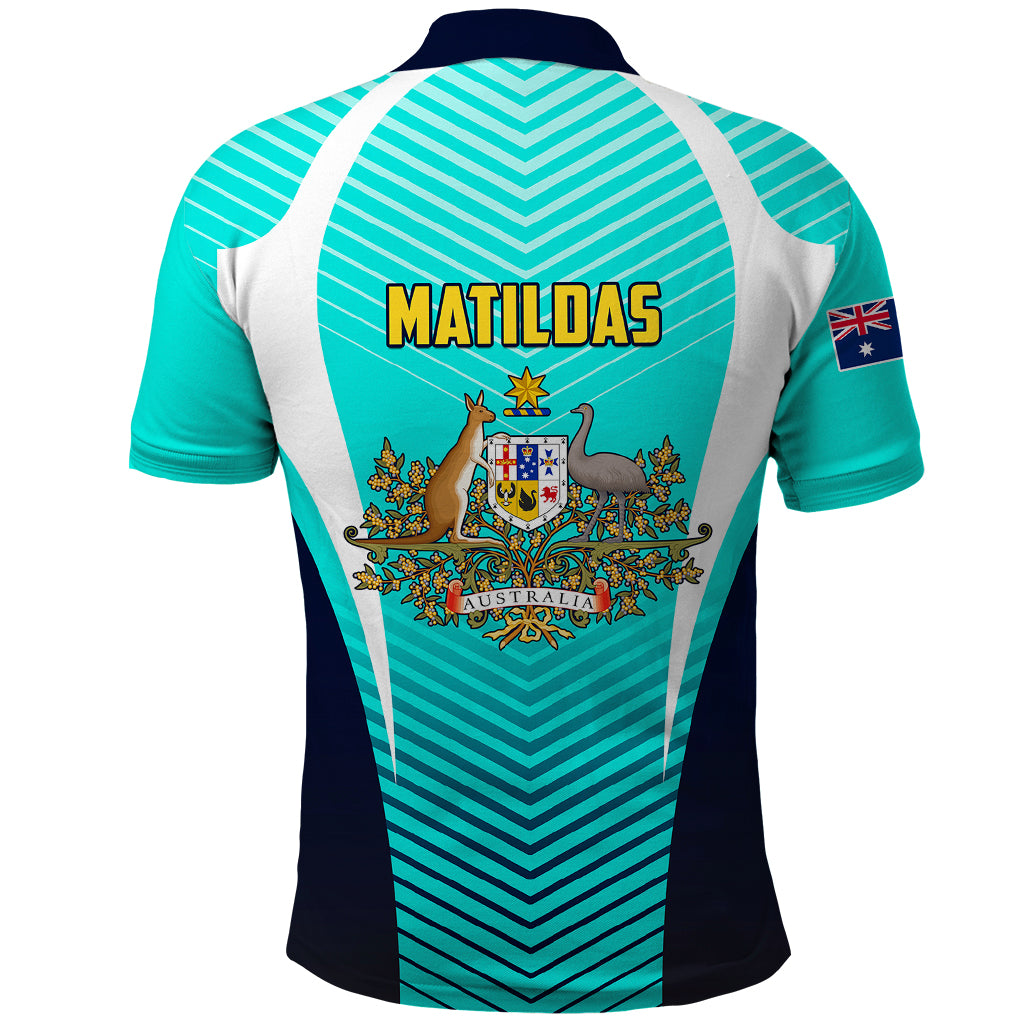 Australia Soccer Polo Shirt Matildas Sporty Turquoise Version - Wonder Print Shop