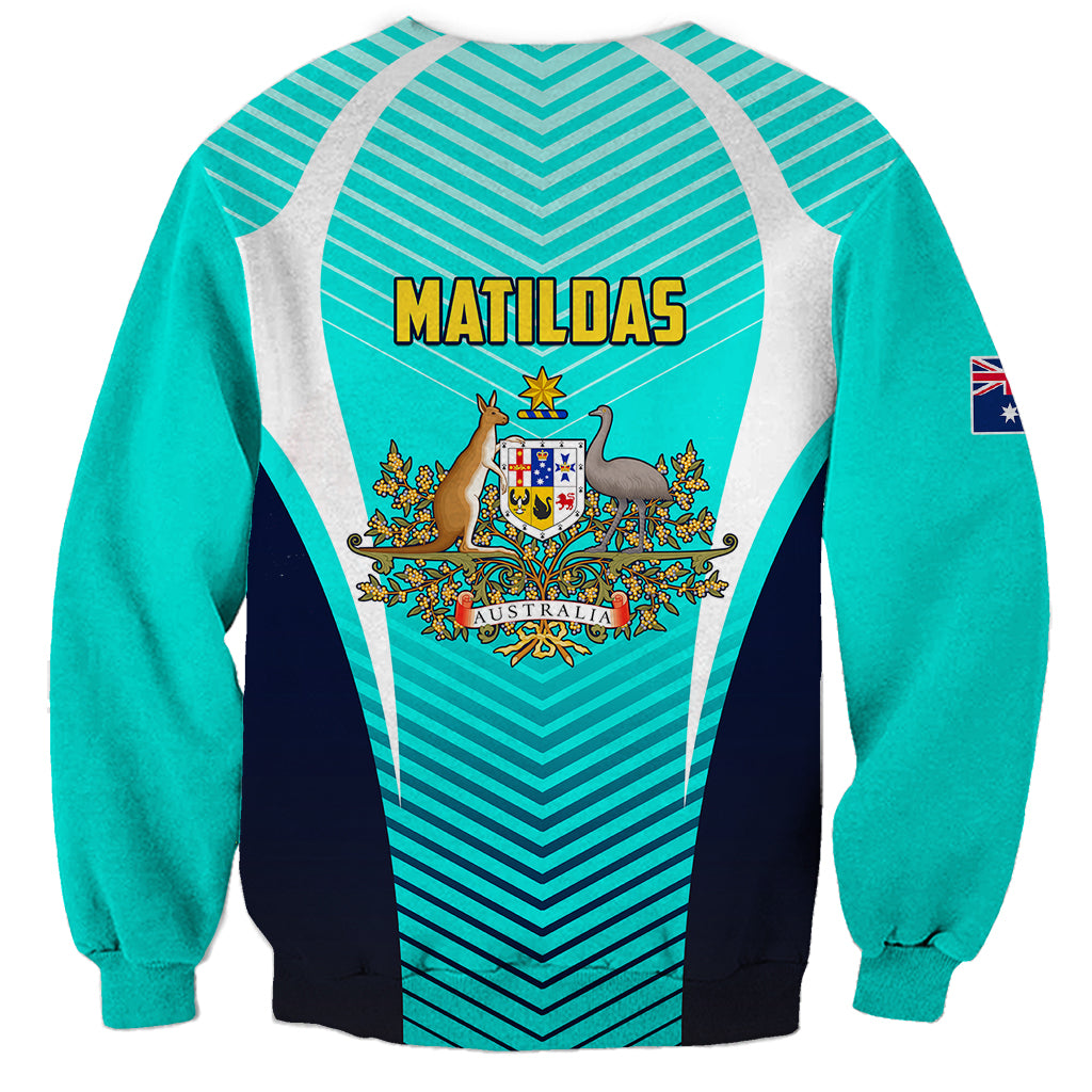 Australia Soccer Sweatshirt Matildas Sporty Turquoise Version - Wonder Print Shop
