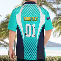 Personalised Australia Soccer Hawaiian Shirt Matildas Sporty Turquoise Version - Wonder Print Shop