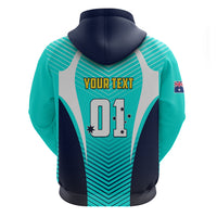 Personalised Australia Soccer Hoodie Matildas Sporty Turquoise Version - Wonder Print Shop