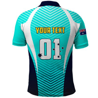 Personalised Australia Soccer Polo Shirt Matildas Sporty Turquoise Version - Wonder Print Shop