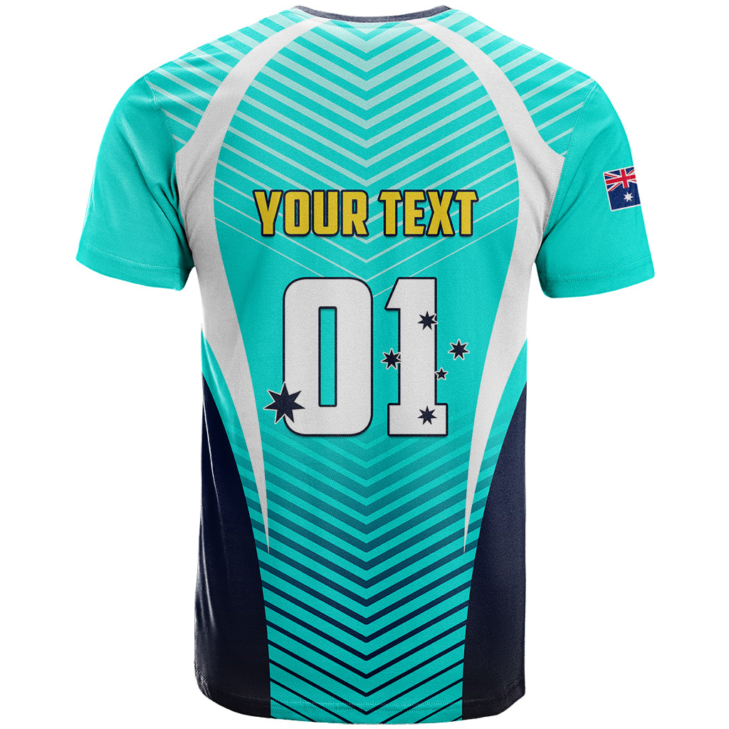 Personalised Australia Soccer T Shirt Matildas Sporty Turquoise Version - Wonder Print Shop