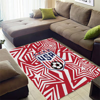 Soccer 2026 USA Area Rug Red Star Stylized