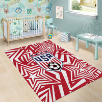 Soccer 2026 USA Area Rug Red Star Stylized
