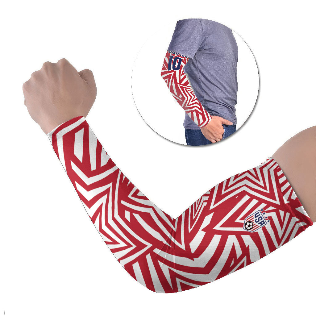 Custom Soccer 2026 USA Arm Sleeves Red Star Stylized