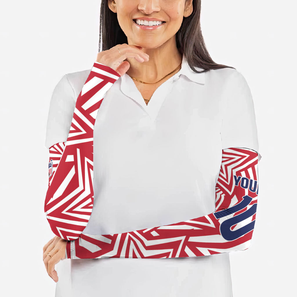 Custom Soccer 2026 USA Arm Sleeves Red Star Stylized