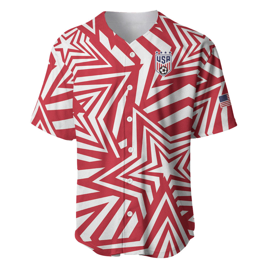Custom Soccer 2026 USA Baseball Jersey Red Star Stylized
