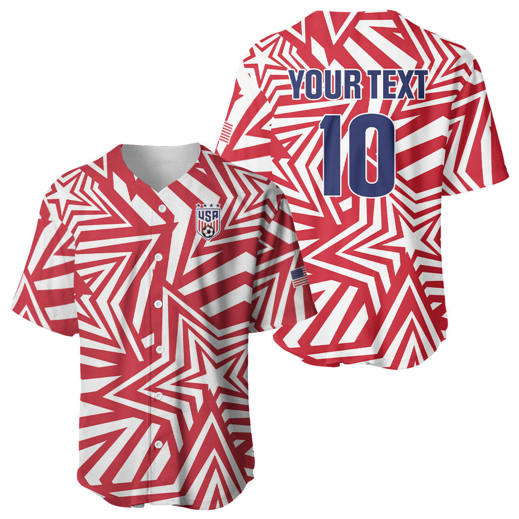 Custom Soccer 2026 USA Baseball Jersey Red Star Stylized