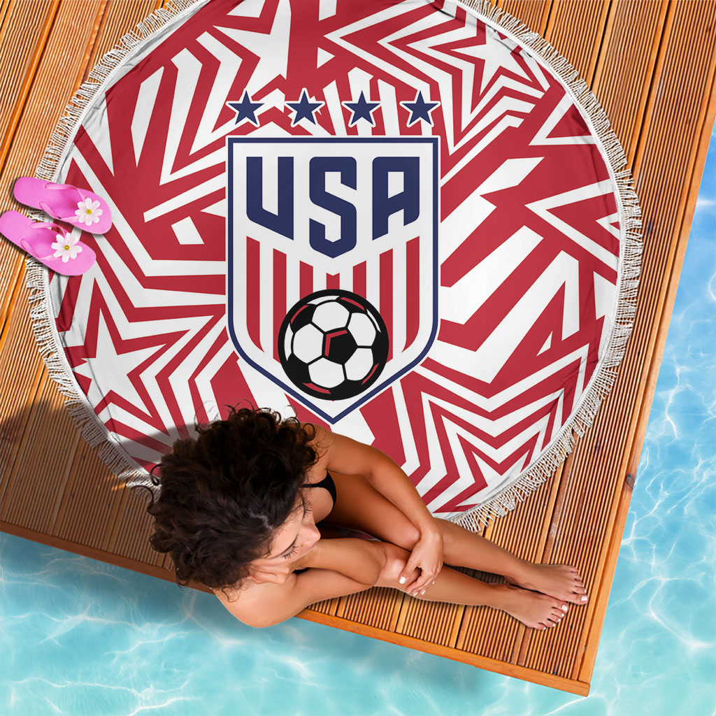 Soccer 2026 USA Beach Blanket Red Star Stylized
