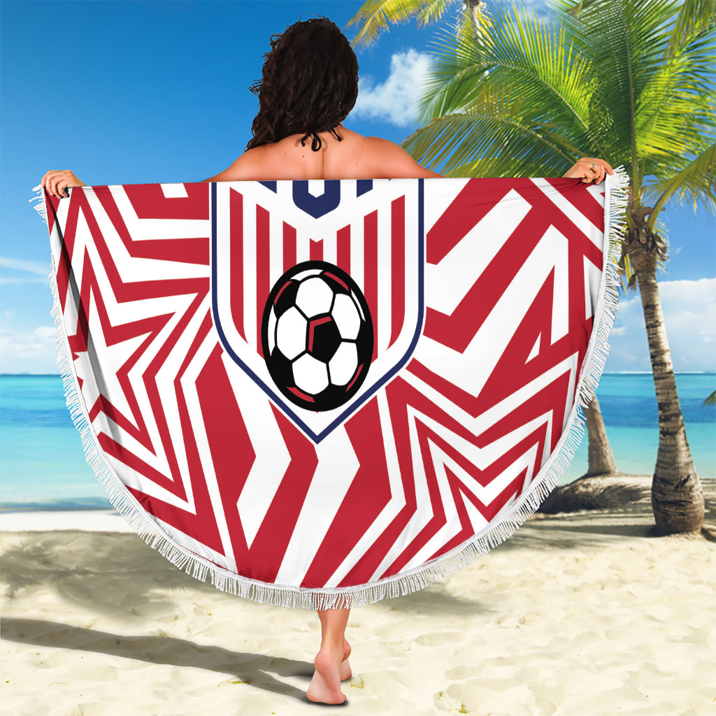 Soccer 2026 USA Beach Blanket Red Star Stylized