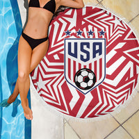 Soccer 2026 USA Beach Blanket Red Star Stylized