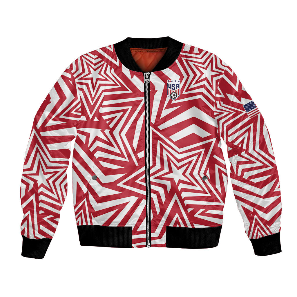 Custom Soccer 2026 USA Bomber Jacket Red Star Stylized