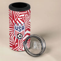 Custom Soccer 2026 USA 4 in 1 Can Cooler Tumbler Red Star Stylized