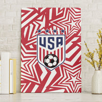 Soccer 2026 USA Canvas Wall Art Red Star Stylized