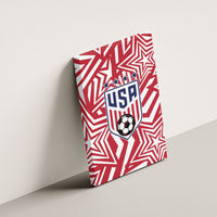 Soccer 2026 USA Canvas Wall Art Red Star Stylized