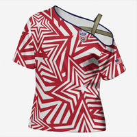 Custom Soccer 2026 USA Cross Shoulder Shirt Red Star Stylized