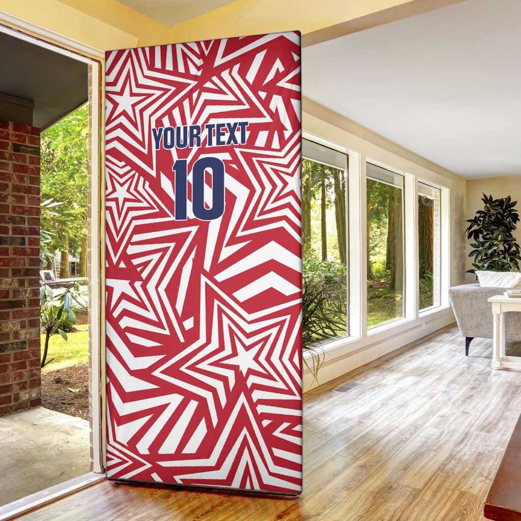 Custom Soccer 2026 USA Door Cover Red Star Stylized
