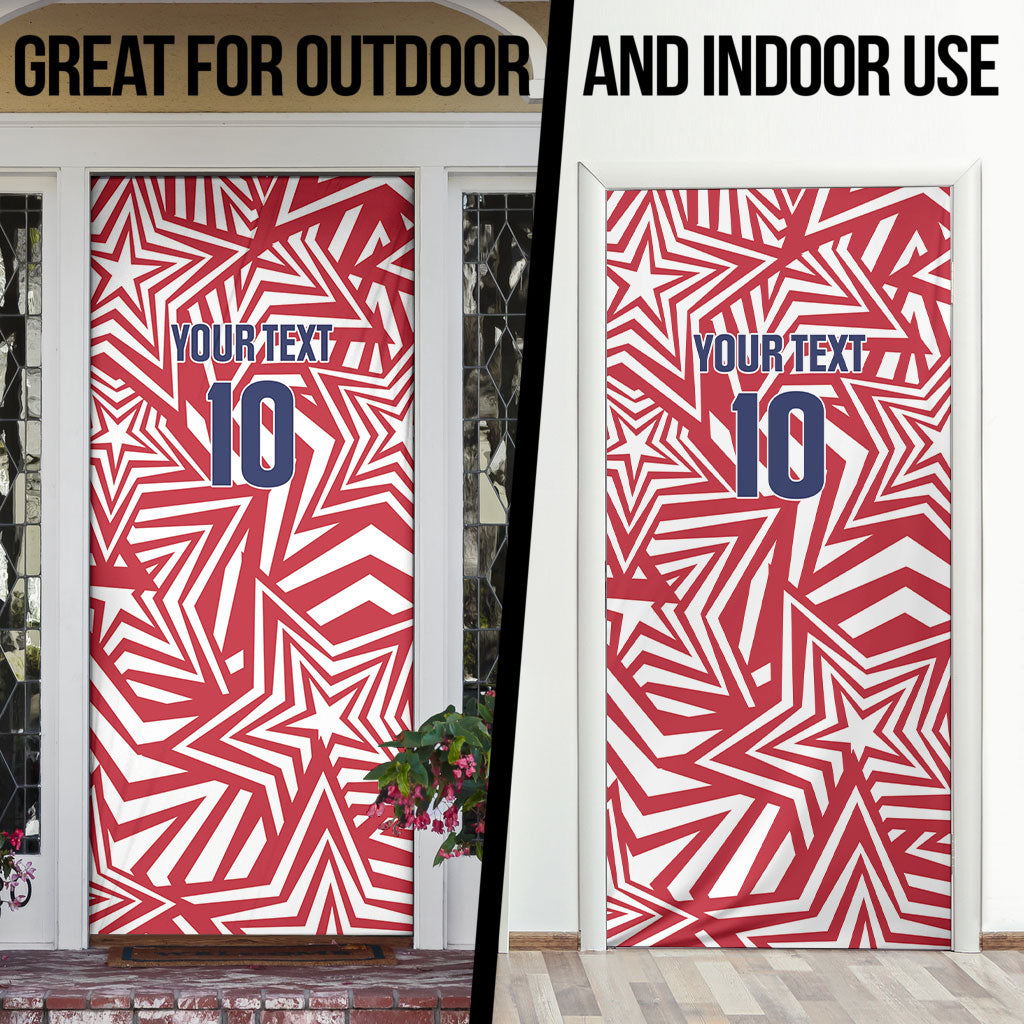 Custom Soccer 2026 USA Door Cover Red Star Stylized