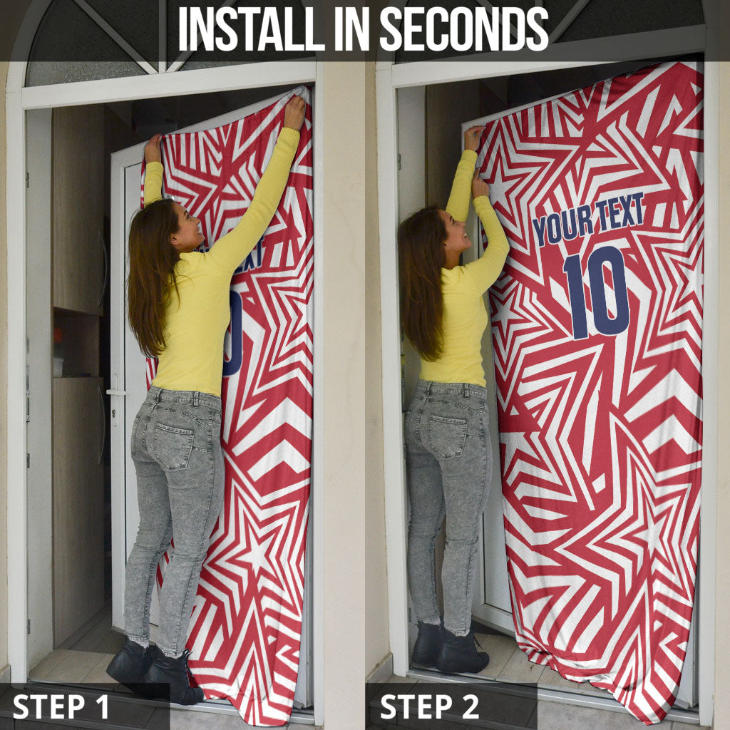Custom Soccer 2026 USA Door Cover Red Star Stylized