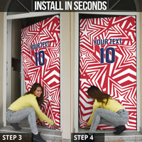 Custom Soccer 2026 USA Door Cover Red Star Stylized