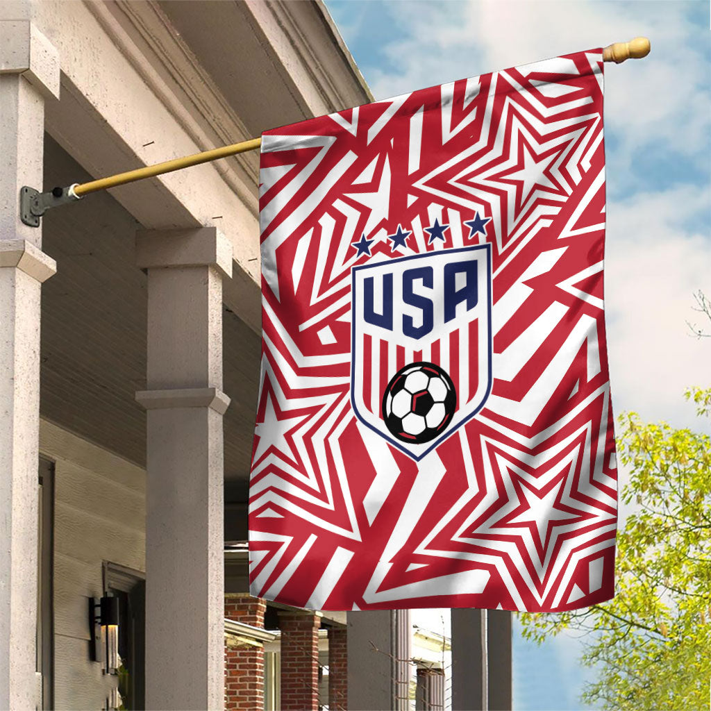 Soccer 2026 USA Garden Flag Red Star Stylized