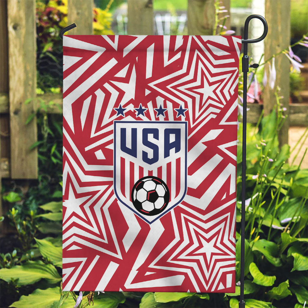 Soccer 2026 USA Garden Flag Red Star Stylized