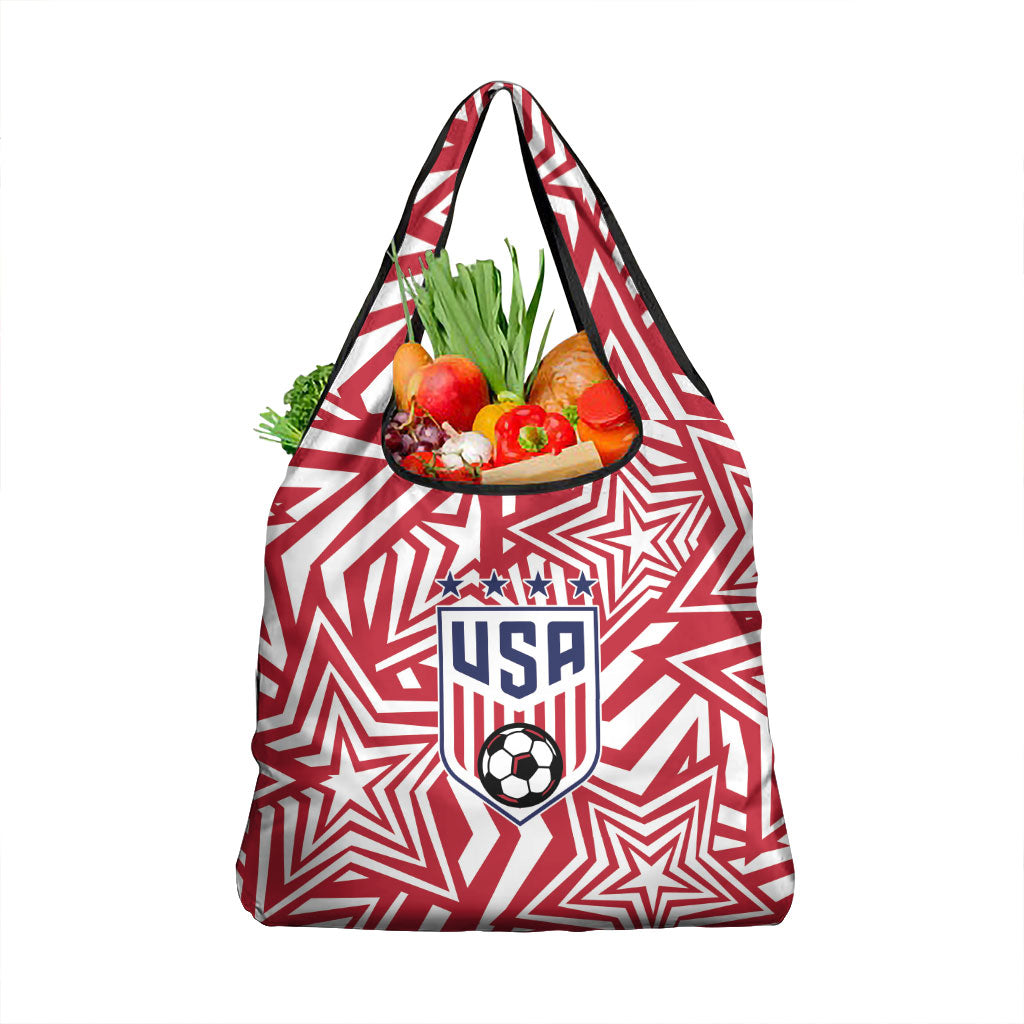 Soccer 2026 USA Grocery Bag Red Star Stylized