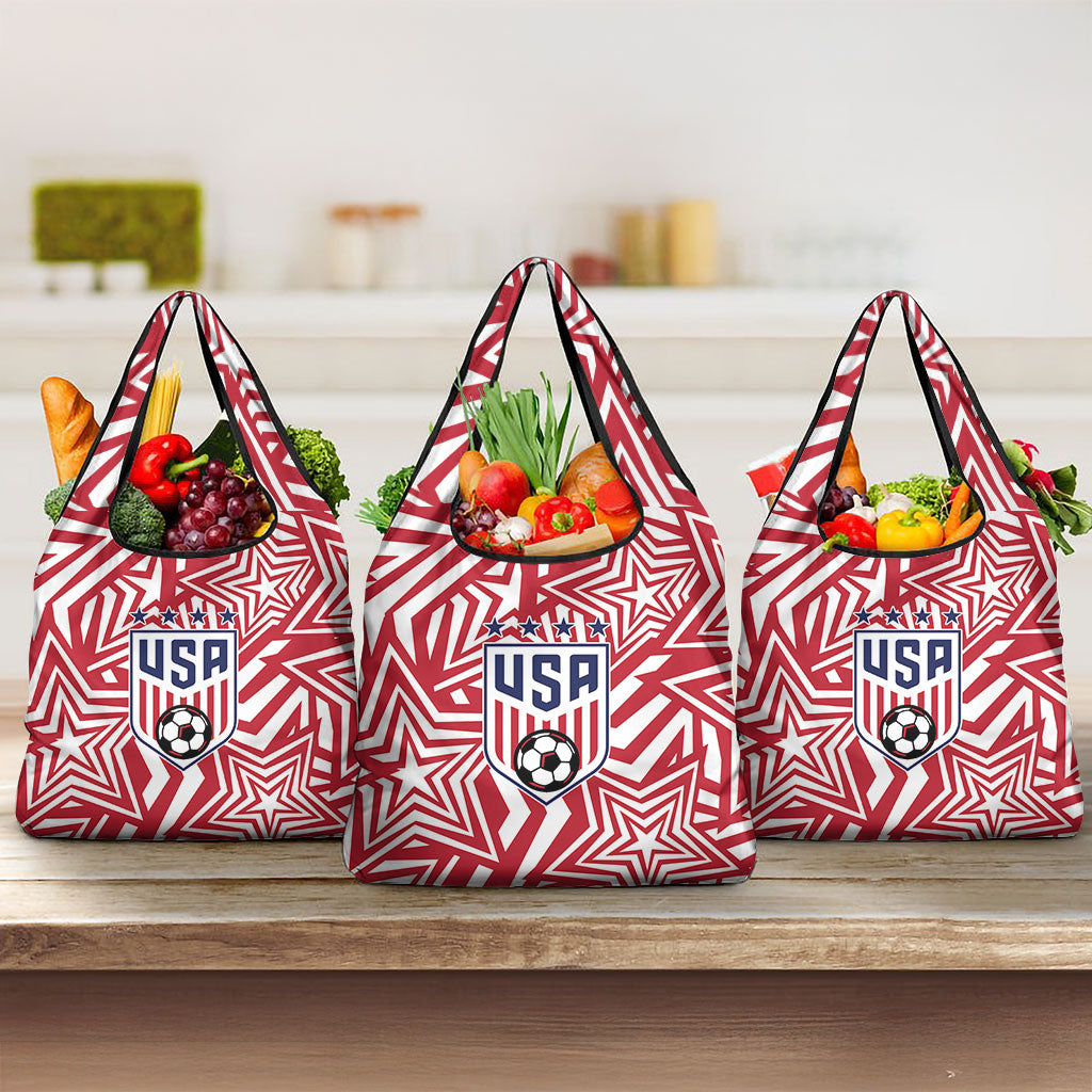 Soccer 2026 USA Grocery Bag Red Star Stylized