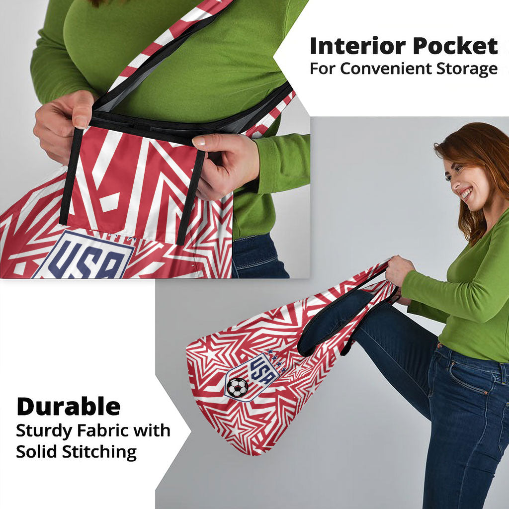 Soccer 2026 USA Grocery Bag Red Star Stylized