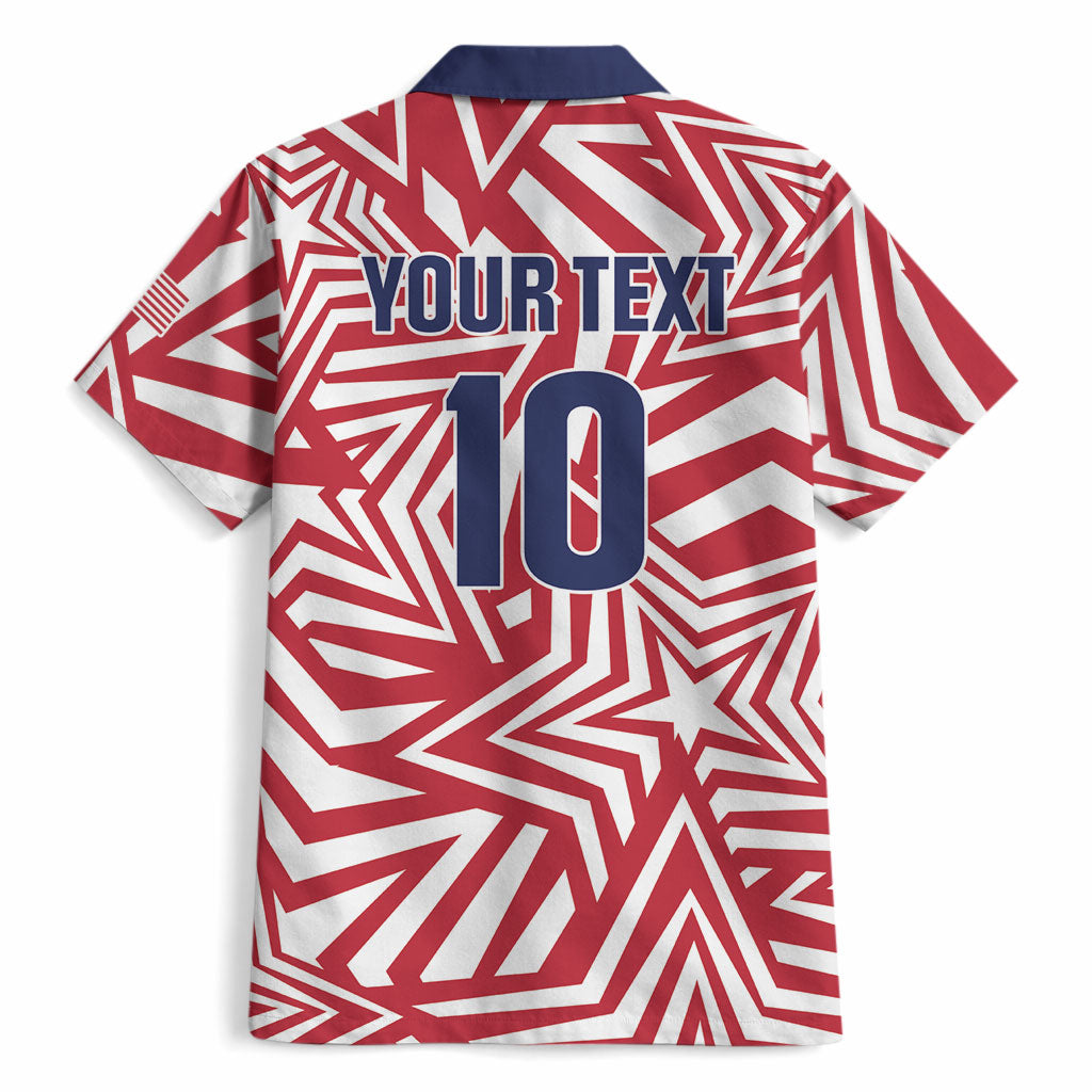 Custom Soccer 2026 USA Hawaiian Shirt Red Star Stylized