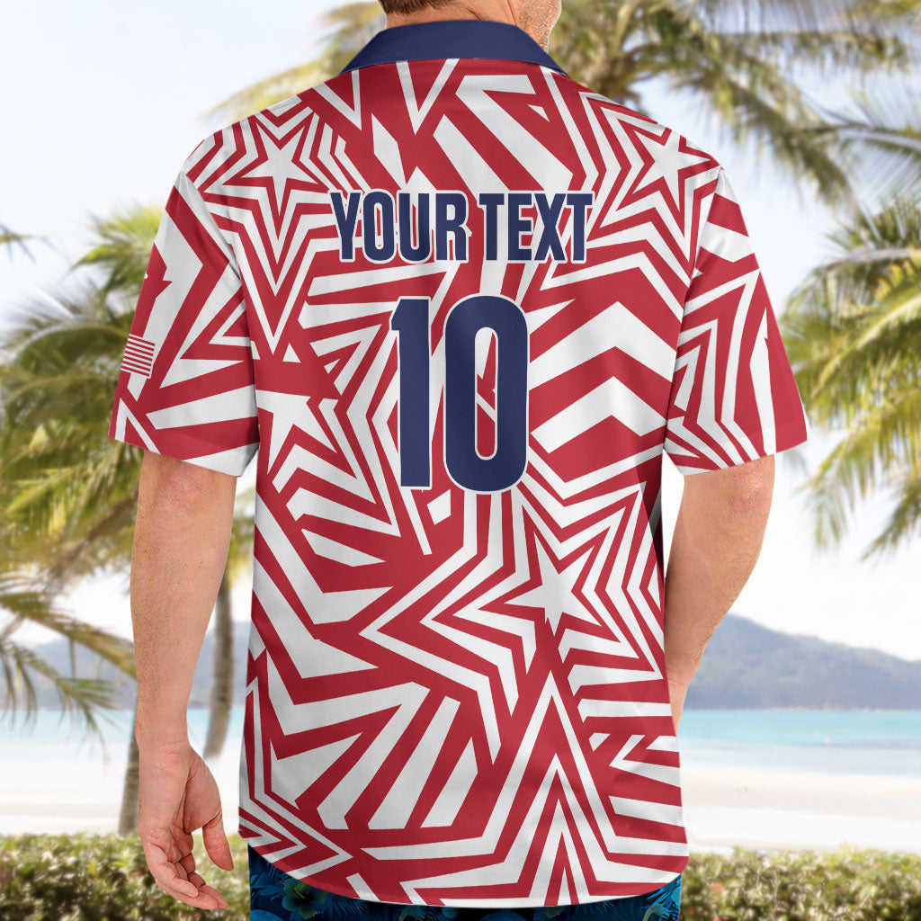 Custom Soccer 2026 USA Hawaiian Shirt Red Star Stylized