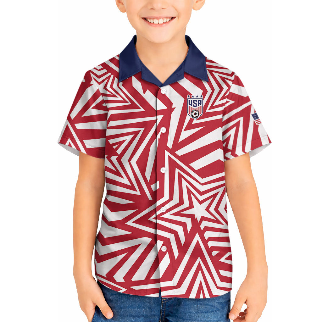 Custom Soccer 2026 USA Hawaiian Shirt Red Star Stylized