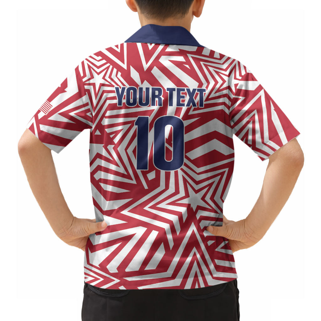 Custom Soccer 2026 USA Hawaiian Shirt Red Star Stylized