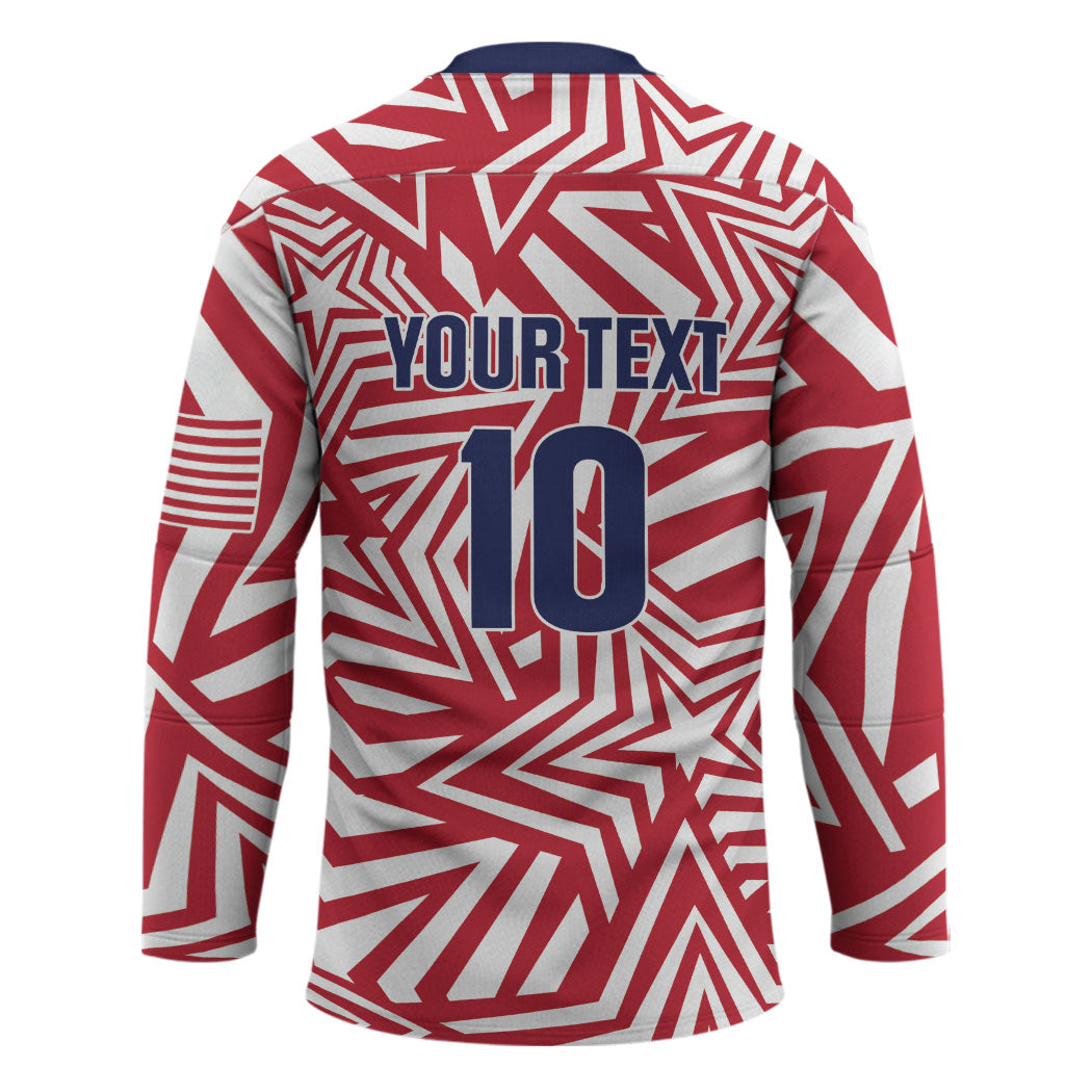 Custom Soccer 2026 USA Hockey Jersey Red Star Stylized