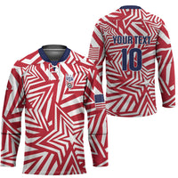 Custom Soccer 2026 USA Hockey Jersey Red Star Stylized