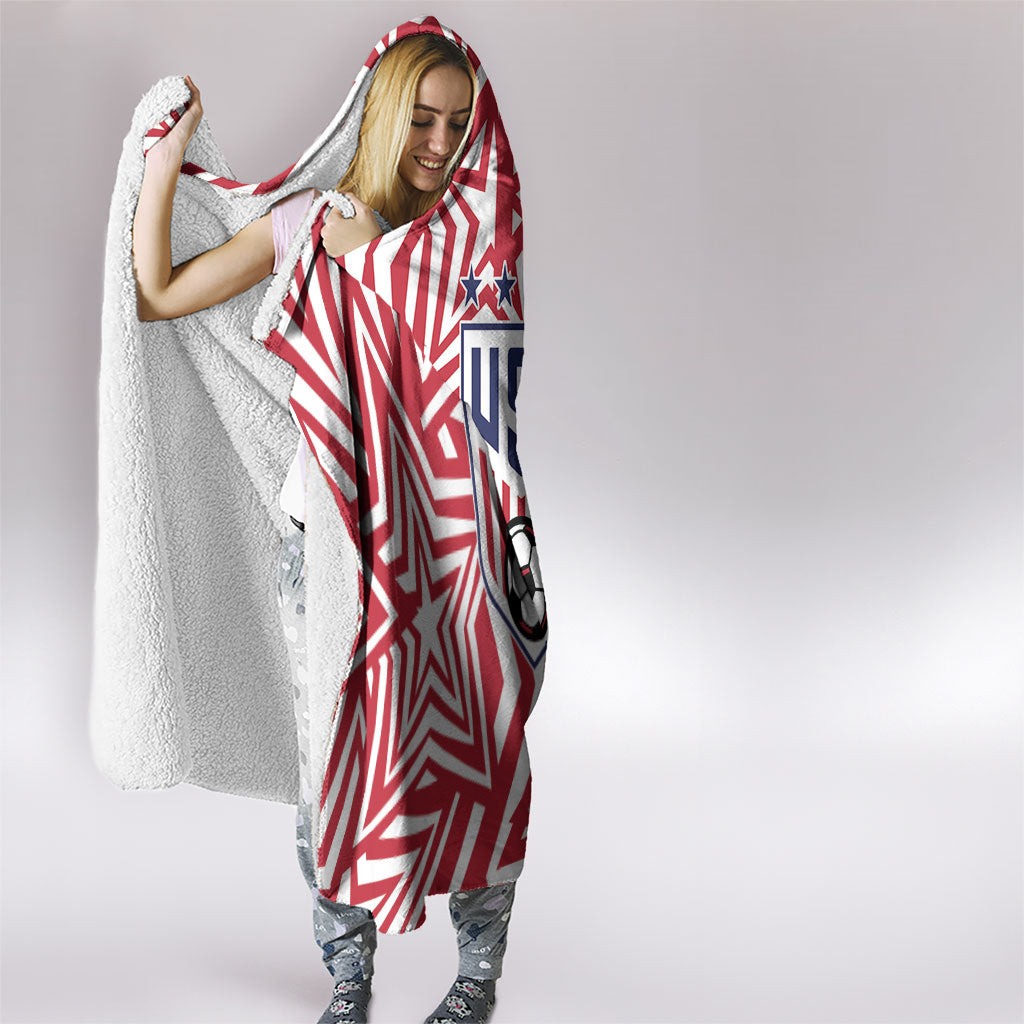 Soccer 2026 USA Hooded Blanket Red Star Stylized