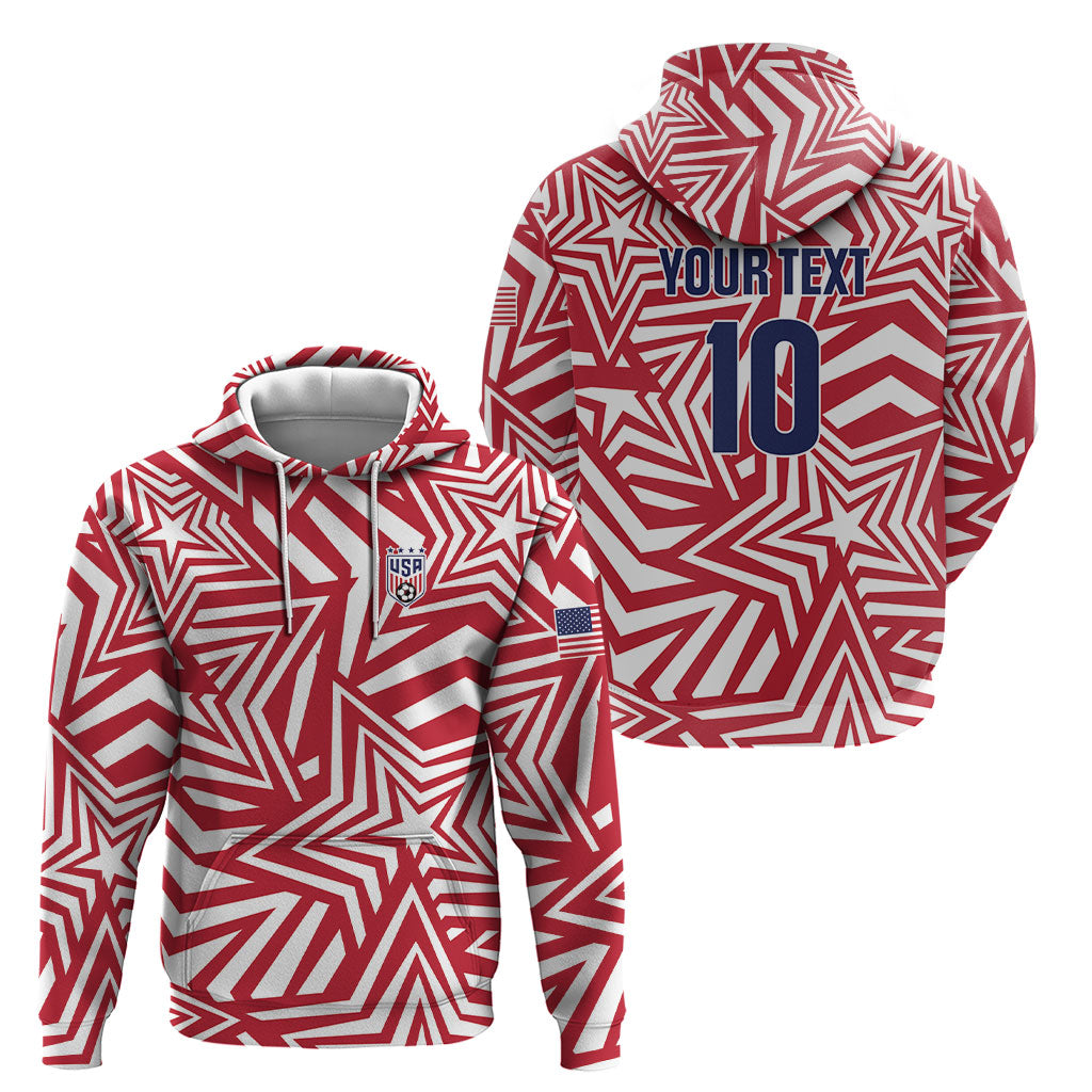 Custom Soccer 2026 USA Hoodie Red Star Stylized