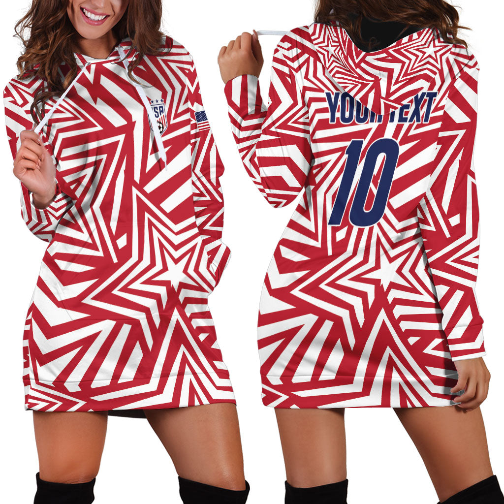 Custom Soccer 2026 USA Hoodie Dress Red Star Stylized