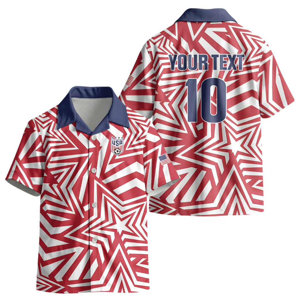 Custom Soccer 2026 USA Kid Hawaiian Shirt Red Star Stylized