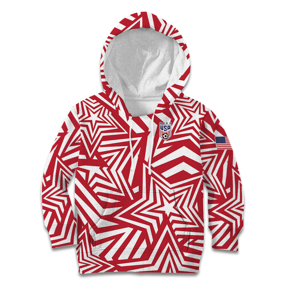 Custom Soccer 2026 USA Kid Hoodie Red Star Stylized