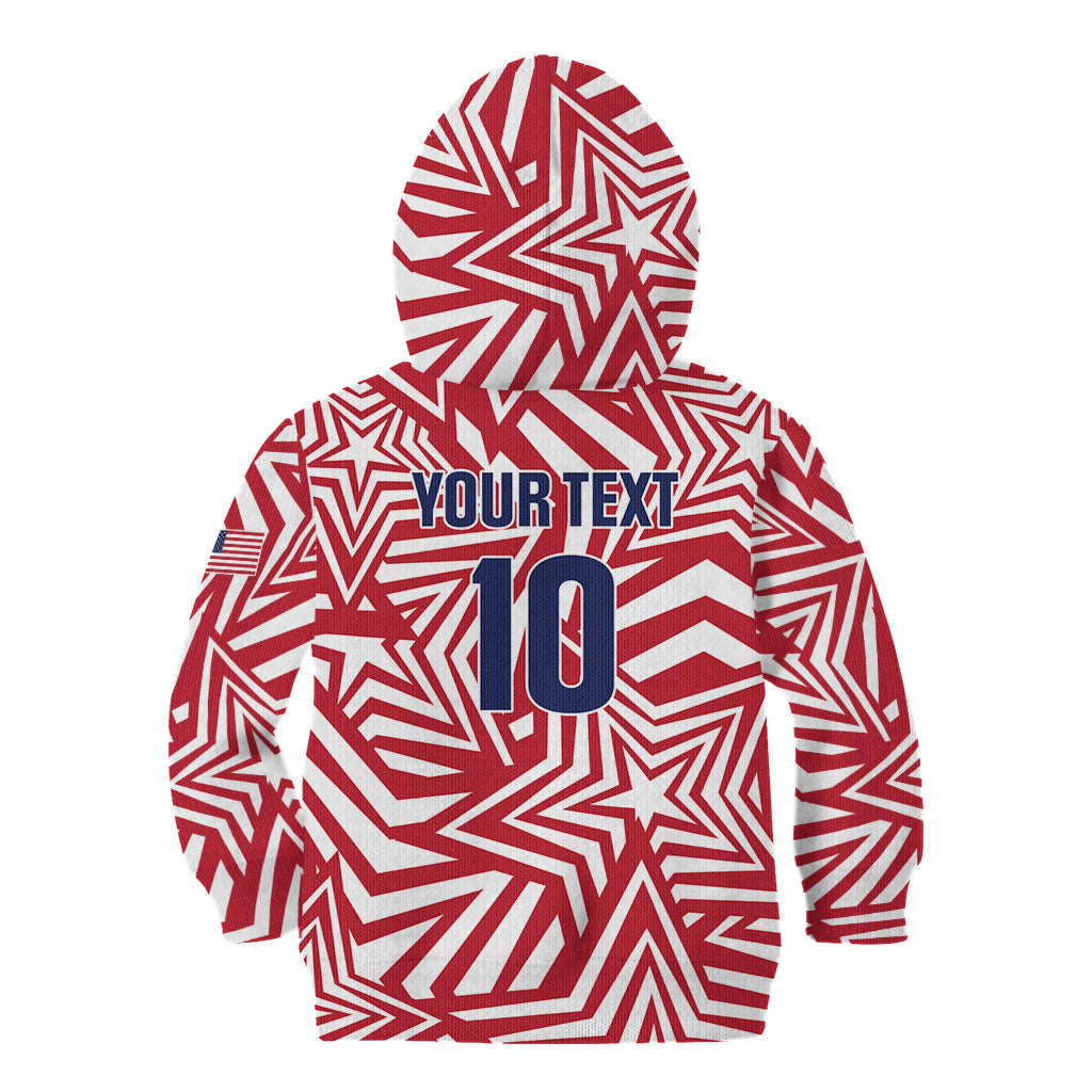 Custom Soccer 2026 USA Kid Hoodie Red Star Stylized