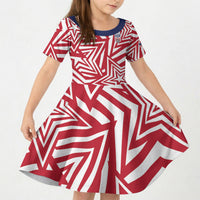 Custom Soccer 2026 USA Kid Short Sleeve Dress Red Star Stylized