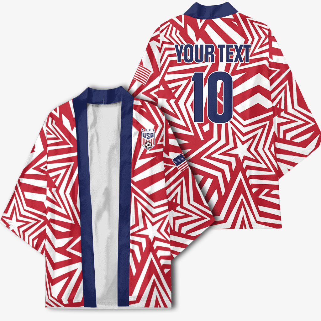 Custom Soccer 2026 USA Kimono Red Star Stylized