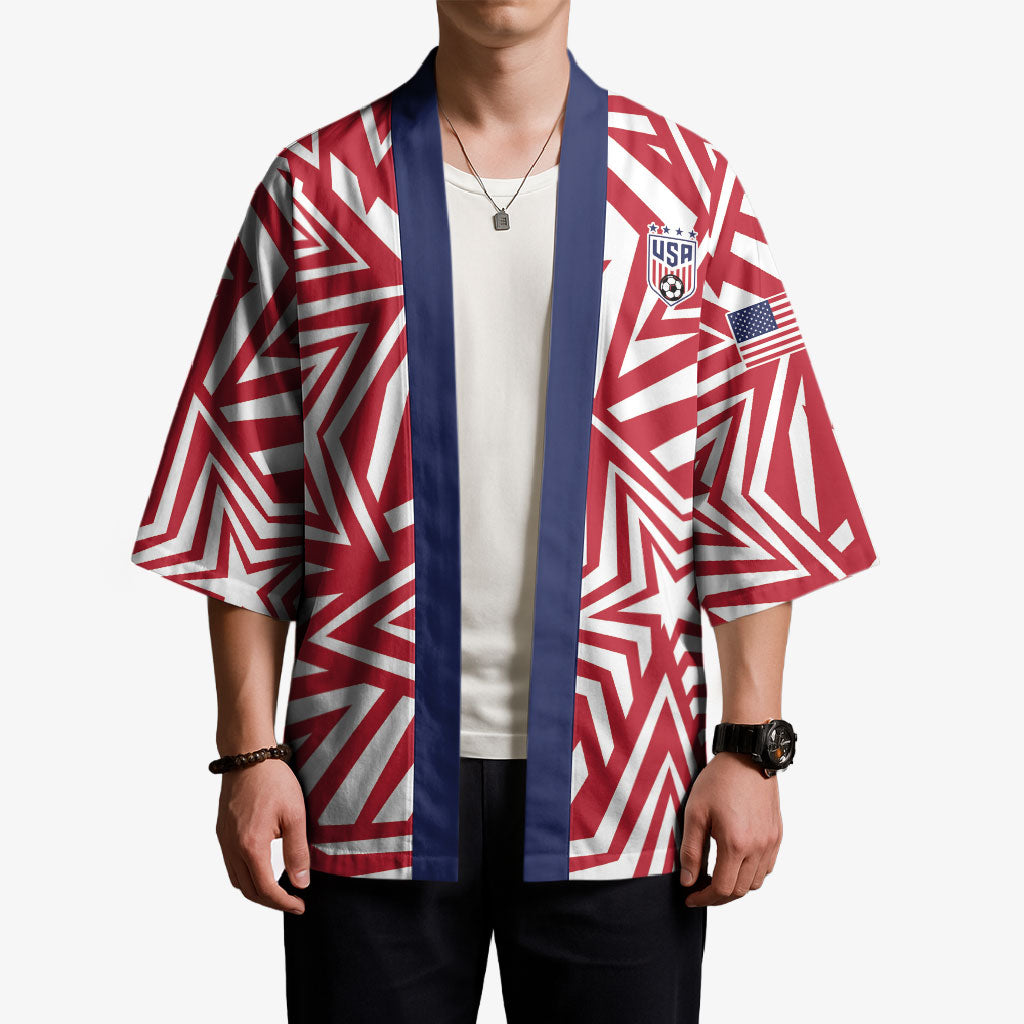 Custom Soccer 2026 USA Kimono Red Star Stylized