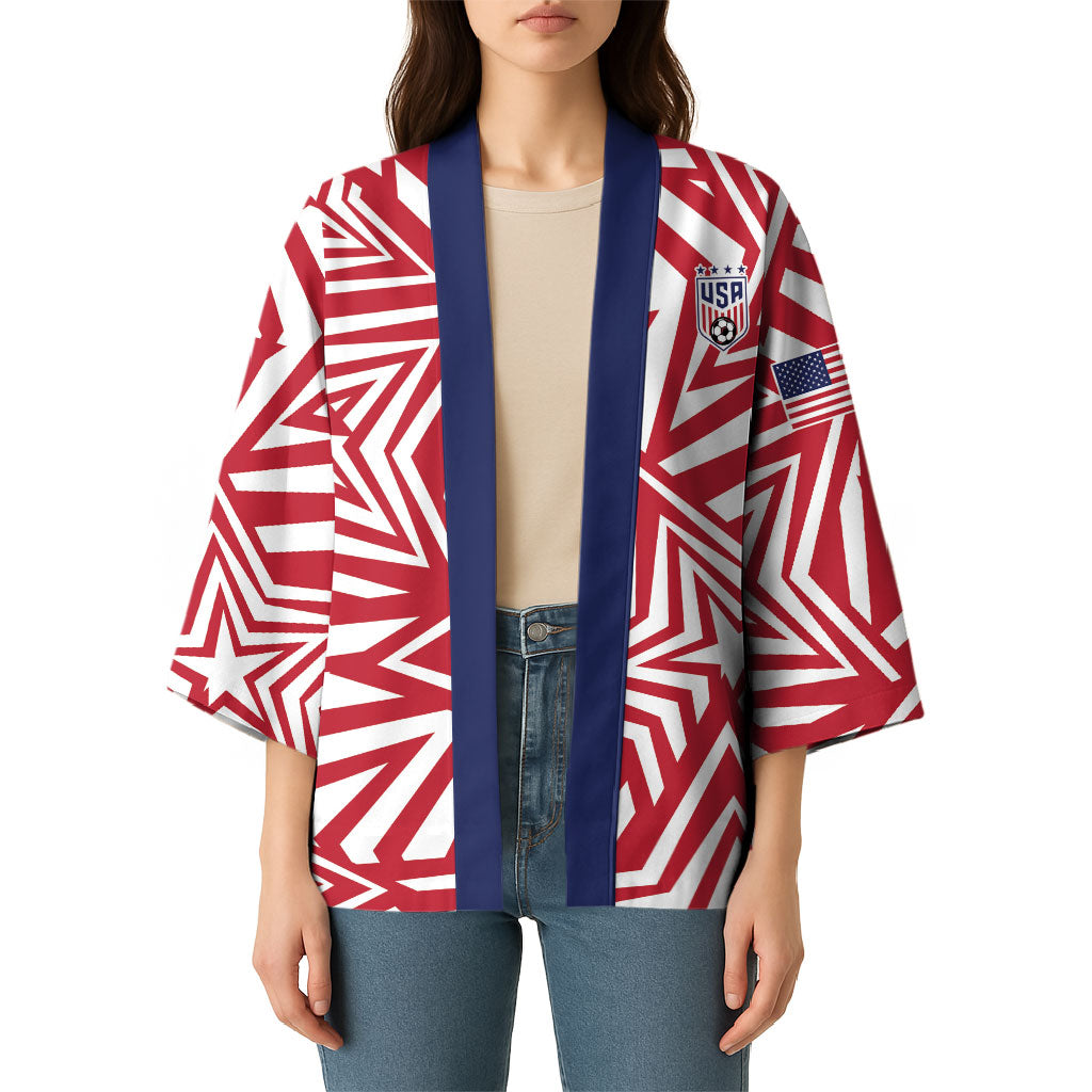 Custom Soccer 2026 USA Kimono Red Star Stylized