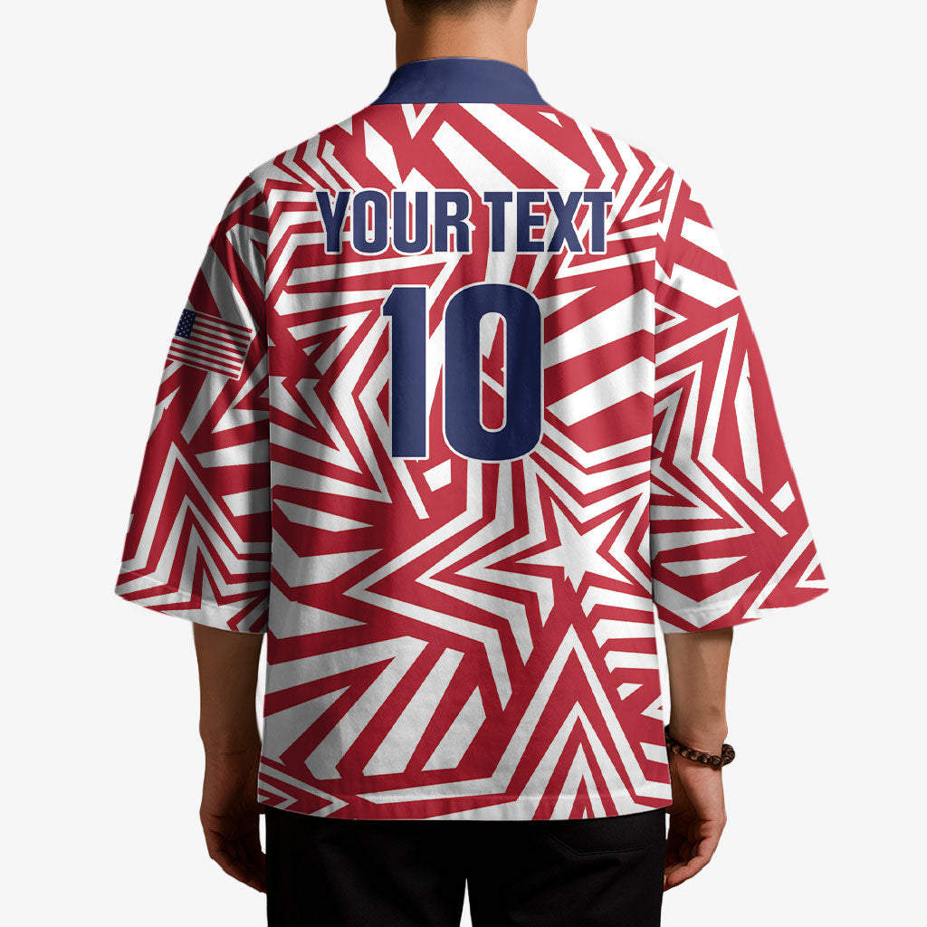 Custom Soccer 2026 USA Kimono Red Star Stylized
